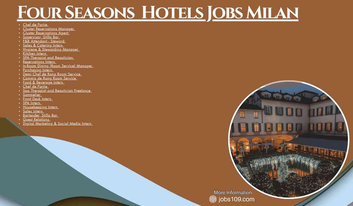 Four Seasons  Hotels Jobs Milan