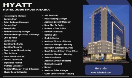 Hyatt Hotel Jobs Saudi Arabia